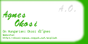 agnes okosi business card